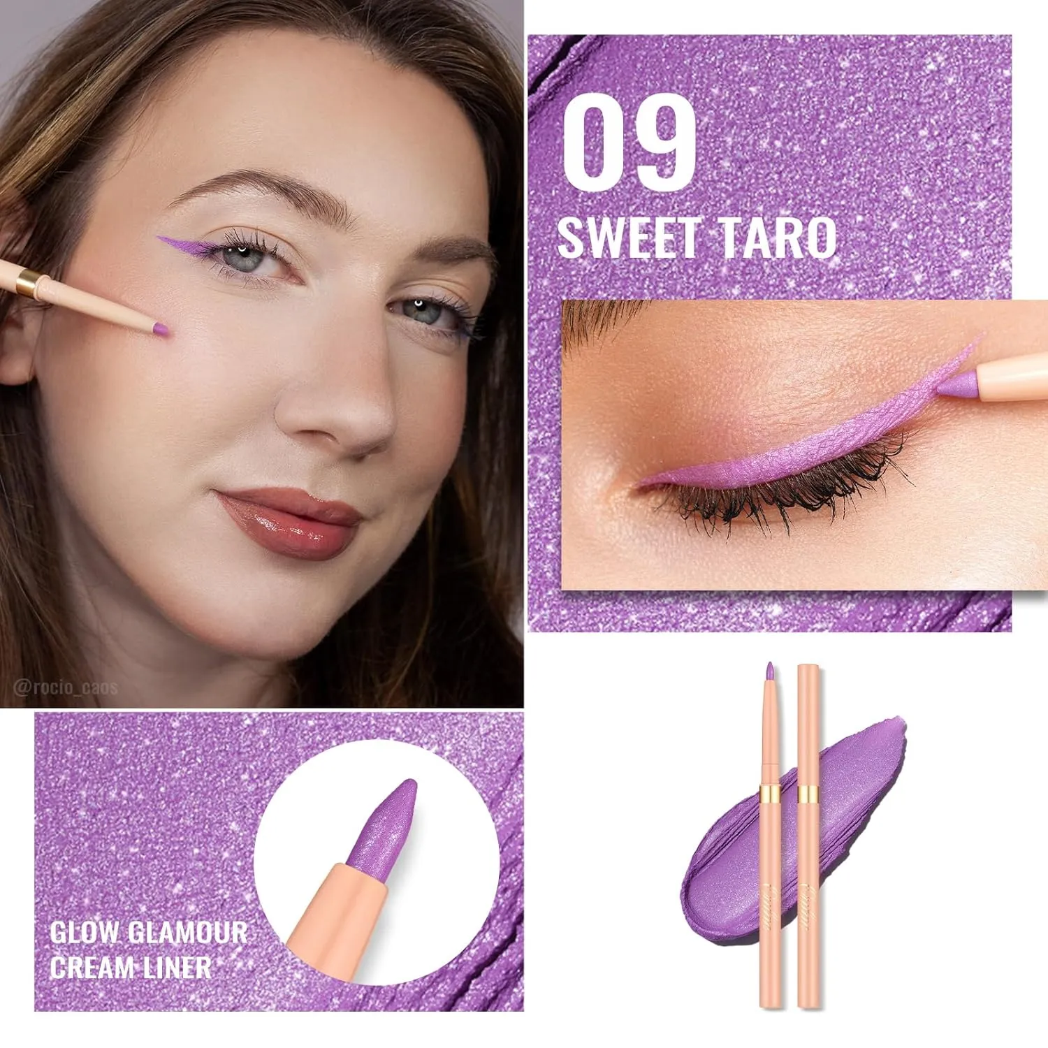Oulac Waterproof Eyeliner Pencil Set - Smooth and Creamy, Retractable Eye Makeup for Precision Application, Vegan & Cruelty-Free, 08 Well-dressed 09 Sweet Taro LL09 Lilac Love Pink