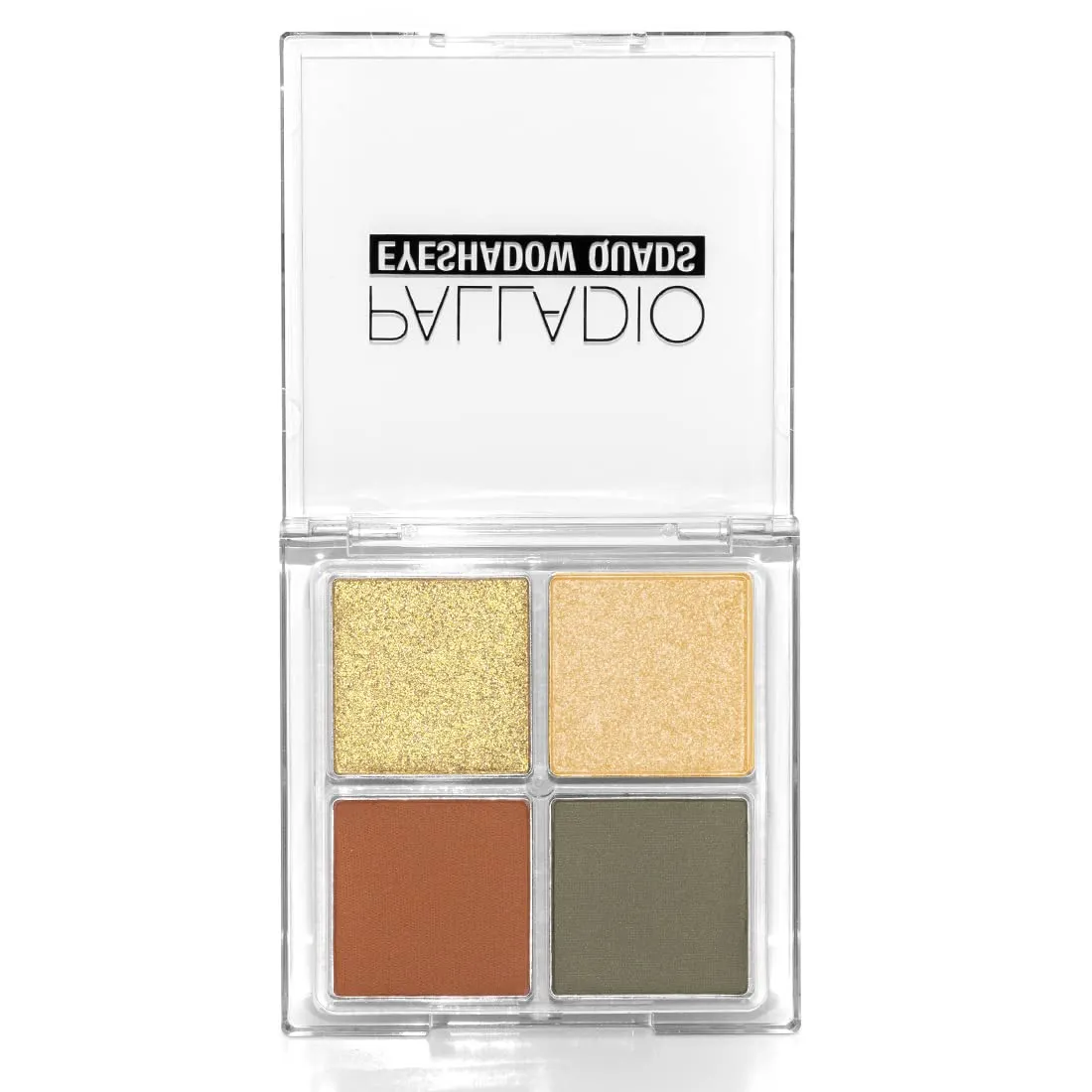 Palladio Eyeshadow Quads, Velvety Pigmented Blendable Matte, Metallic & Shimmer Finishes, Creamy Formula, Four Way Quad Eye Shadow Palette, Talc-Free (Gold Digger)