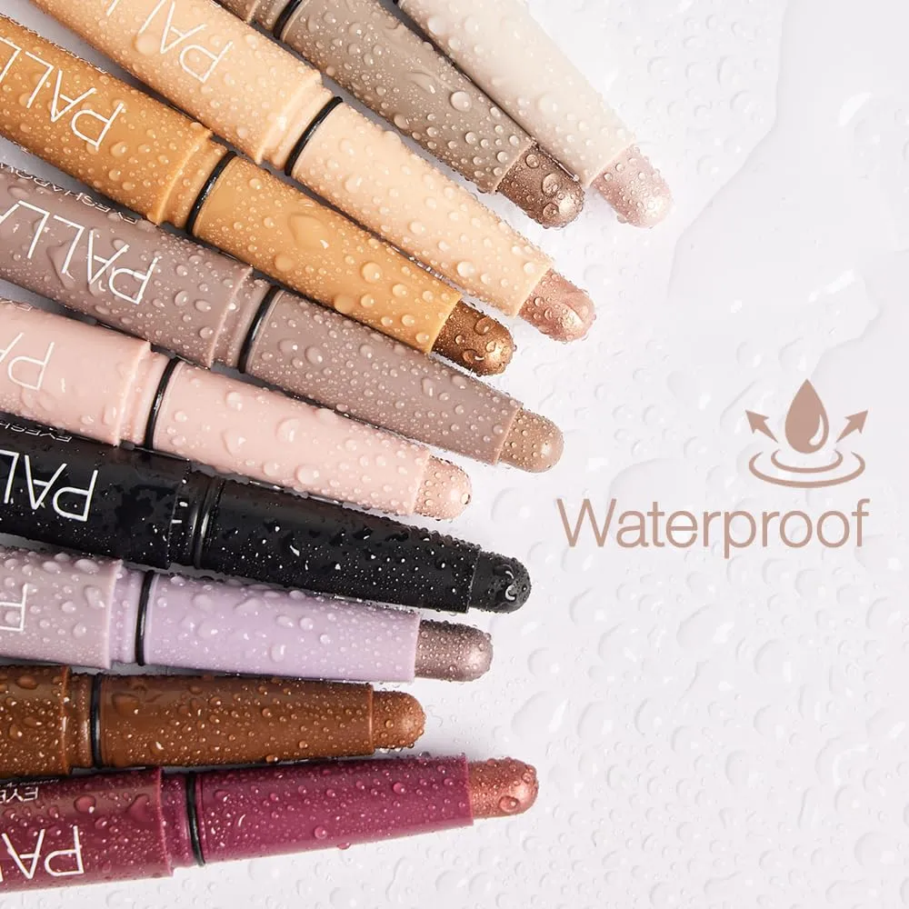 Palladio Waterproof Eyeshadow Stick with Blending Sponge, Long Lasting & Effortless Application, Smudge Free & Crease Proof Formula, Matte & Shimmer Shades, Buildable Eye Shadow (Matte Black)