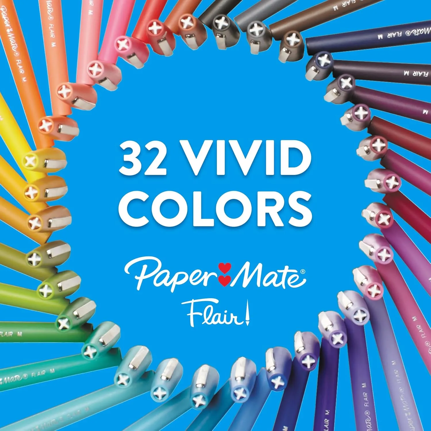 Paper Mate Flair Felt Tip Pens, Medium Point (0.7mm), Red, 12 Count