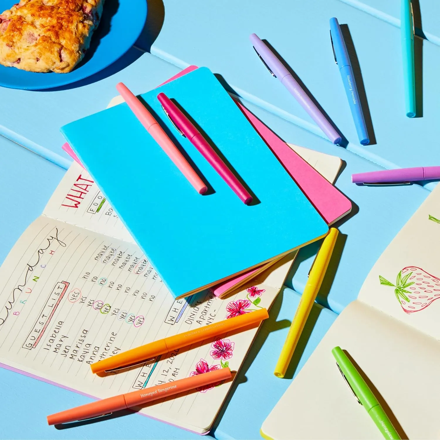 Paper Mate Flair Sunday Brunch Scented Felt Tip Pens, Assorted Colors, Medium Point (0.7mm), 16 Count