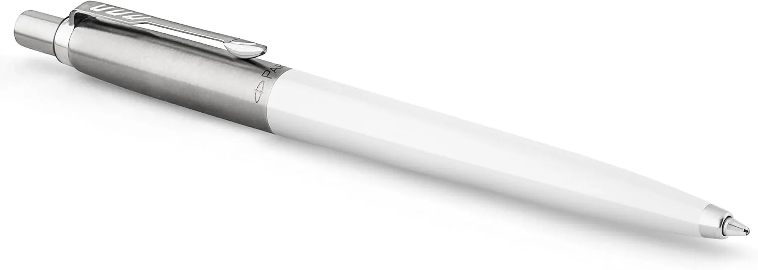 Parker Jotter Originals Ballpoint Pen, Classic White Finish, Medium Point, Blue Ink, 1 Count