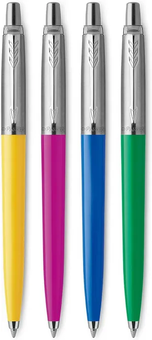 Parker Jotter Originals Ballpoint Pen Collection | Assorted Retro Finishes | Medium Point | Black Ink | 4 Count