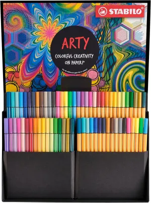 Pen Set - STABILO Arty Creative Set - Pack of 68 - Point 88 & Pen 68 - Fineliners & Fiber-Tip Pens - Assorted Colors