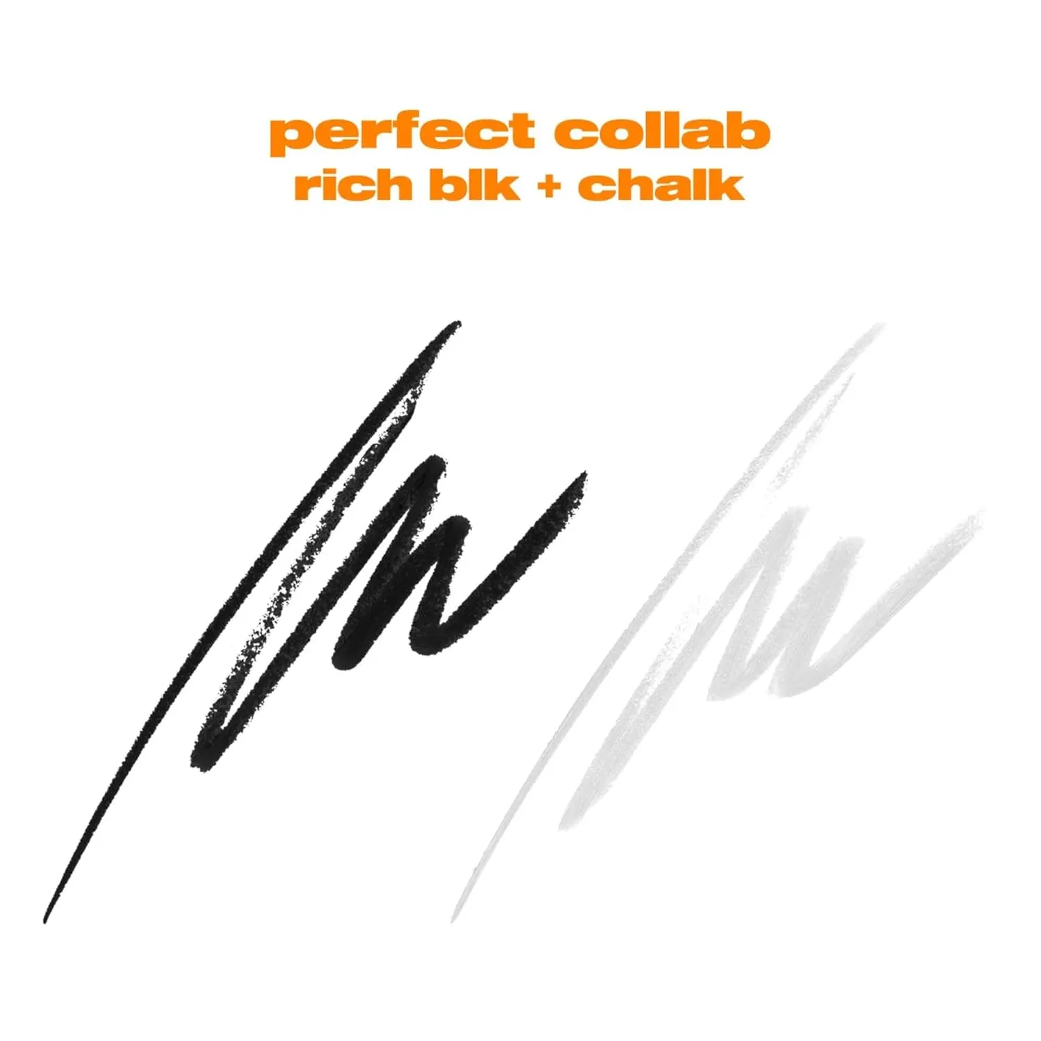 Perfect Collab Eyeliner Duo | Rich Blk   Chalk | Creamy, Easy-Glide | Ultra-Pigmented Wax Pencils | No Budge Eye Pencil (0.03 oz)