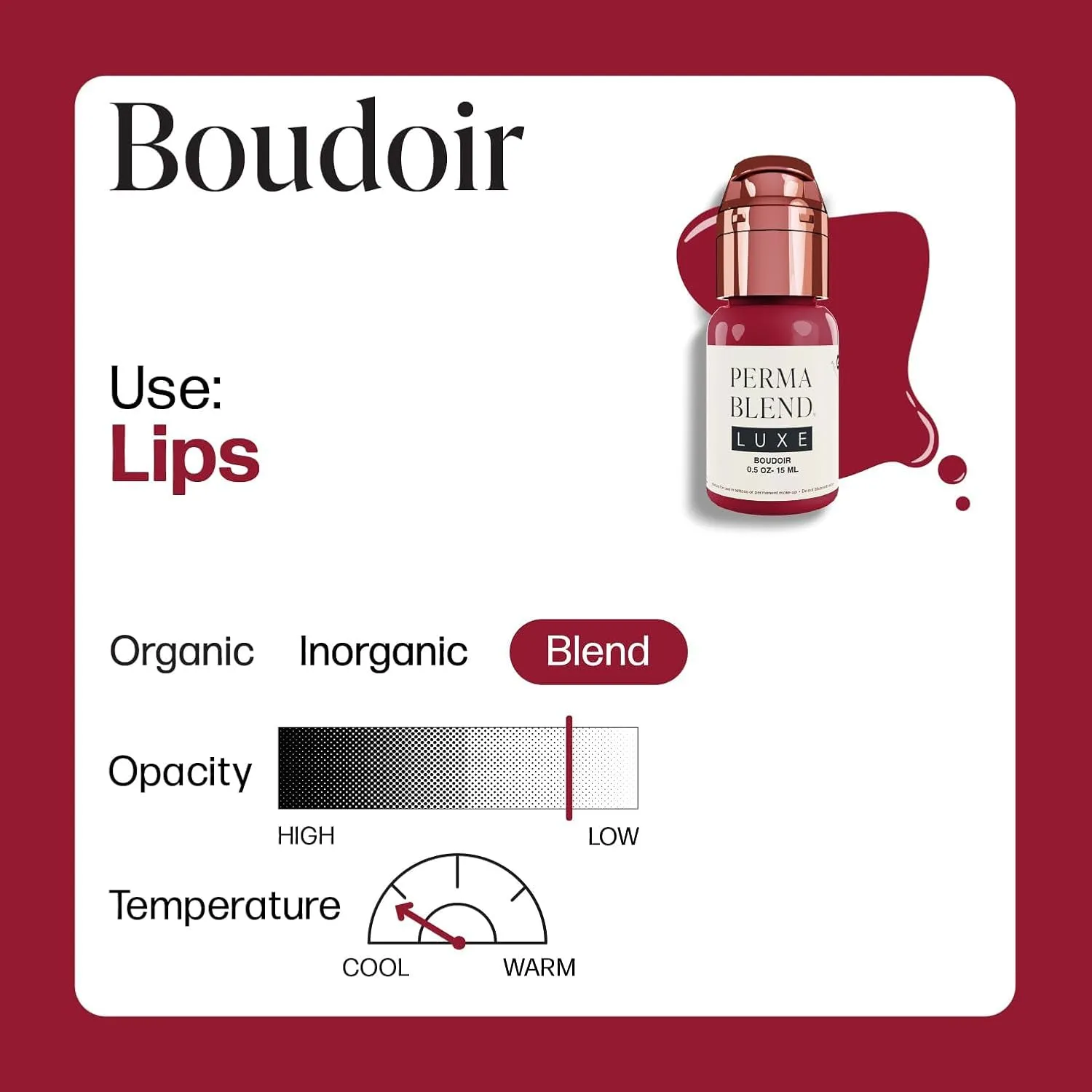 Perma Blend Luxe Berry Lip Set - Deep Red Tattoo Ink Set - Lip Blush Microblading Kit - Tattoo Supplies for PMU - Includes Cranberry & Boudoir - Vegan & Cruelty-Free (2 Ct, 0.5 oz Each)