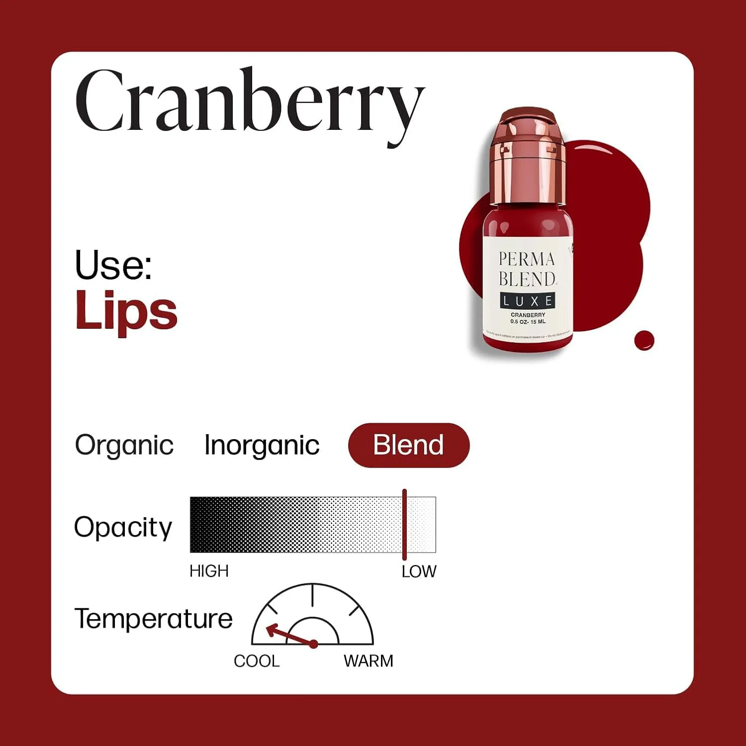 Perma Blend Luxe Berry Lip Set - Deep Red Tattoo Ink Set - Lip Blush Microblading Kit - Tattoo Supplies for PMU - Includes Cranberry & Boudoir - Vegan & Cruelty-Free (2 Ct, 0.5 oz Each)