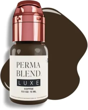 Perma Blend Luxe - Coffee - Microblading Ink for Permanent Eyeliner - Professional Tattoo Ink - Brown Tattoo Ink Makeup - Vegan (0.5 oz)
