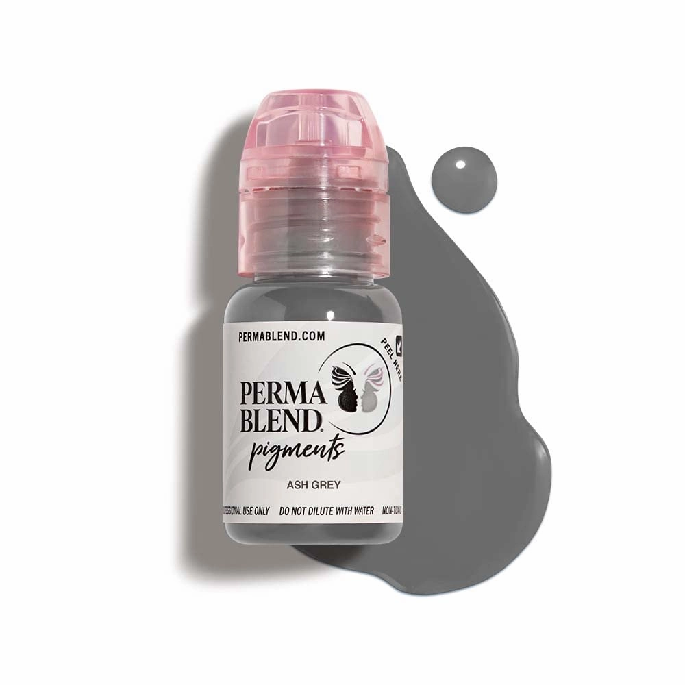 Perma Blend - Ash Grey - Microblading Ink for Permanent Eyeliner - Professional Tattoo Ink - Grey Tattoo Ink Makeup - Vegan (0.5 oz)