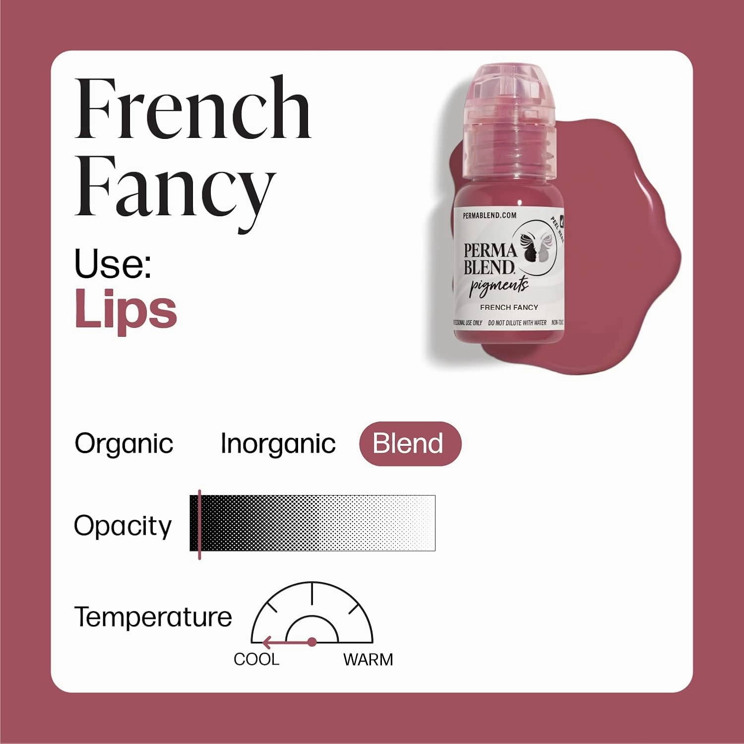 Perma Blend - French Fancy - Pink Tattoo Ink for Permanent Makeup - Lip Blush Microblading Ink to Enhance Color - Lip Blushing & Tattoo Supplies - Vegan (0.5 oz)