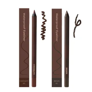 Persona Eyeliner Pencil Waterproof, 24 HR Waterproof Eyeliner Duo Sharpenable Eye Pencil, No Smudging, Fading, 2 in 1 Eye Liner and Eyebrow Pencils, Smooth and Easy to Color (Chocolate Brown)