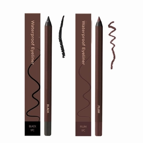 Persona Eyeliner Pencil Waterproof, 24 HR Waterproof Eyeliner Duo Sharpenable Eye Pencil, No Smudging, Fading, 2 in 1 Eye Liner and Eyebrow Pencils, Smooth and Easy to Color (Black Plum)