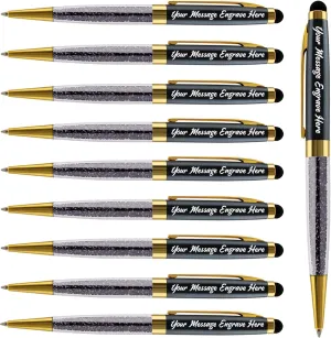 Personalized Gift Pens - Ballpoint Pen with Stylus Tip Stylish Pens, Premium Crystal Diamond Pen, Engraved Your Logo or Slogan Perfect for Graduate Lawyer/Professor 10PCS/ Pack…