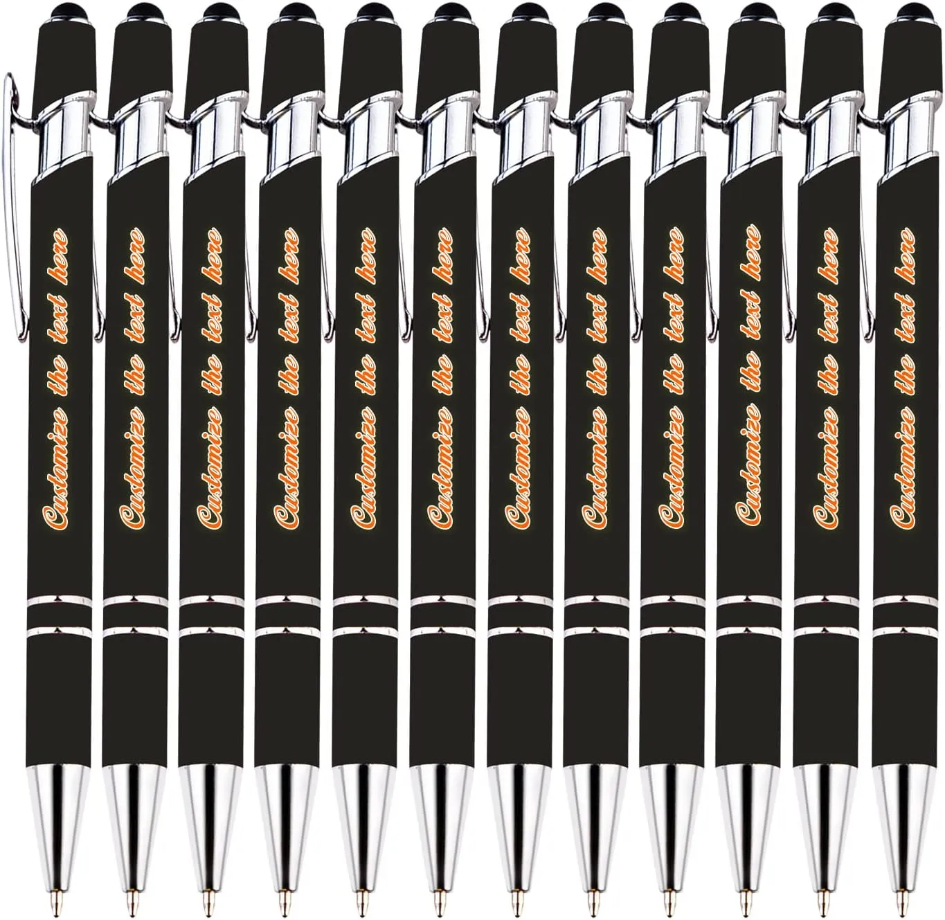 Personalized Multicolor Ballpoint Pens, Custom Ballpoint Pen with Your Name or Text, Black Ink Pen for Office Staff School Student Use, Bulk Free Printing with Name Message, Medium Point Pen, 96PCS