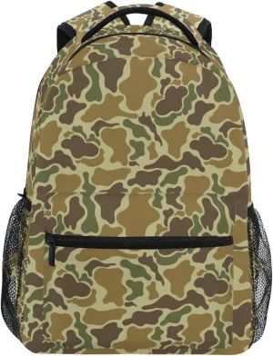 Pfrewn Kids Backpack for Girls Boys Camouflage Retro Backpacks Vintage Duck Hunter Lightweight School Bag 16"
