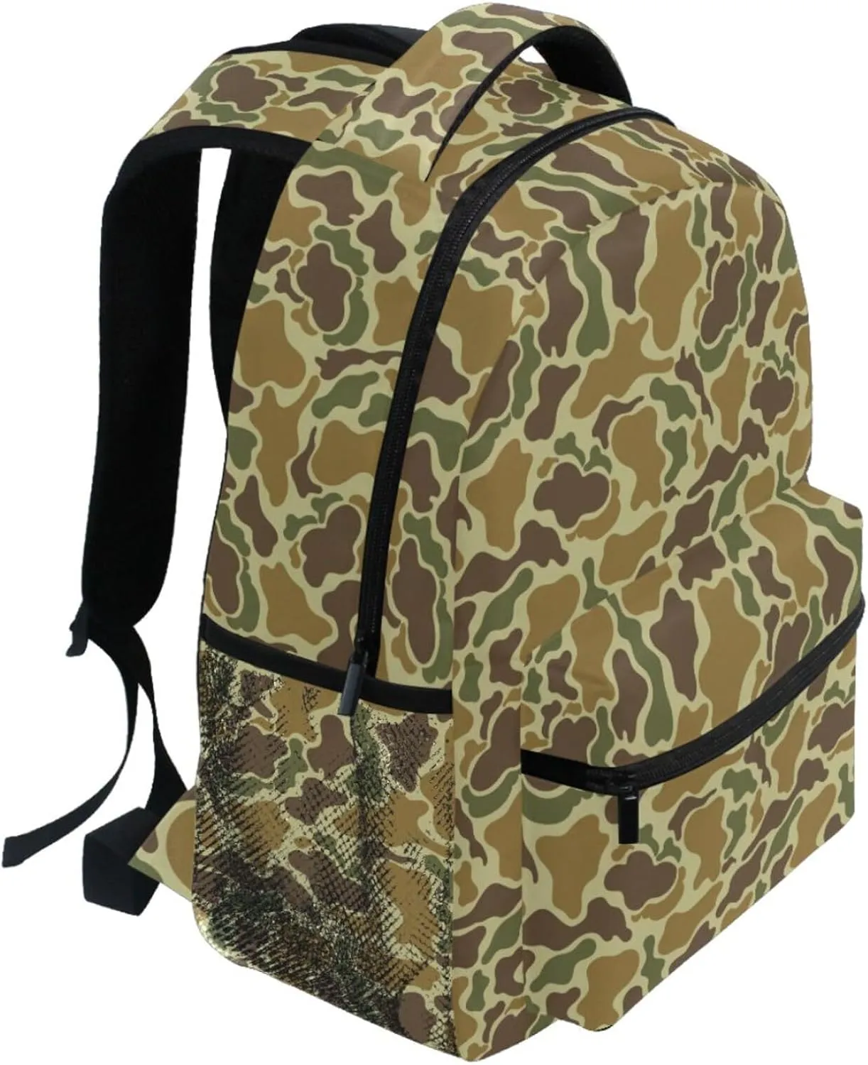 Pfrewn Kids Backpack for Girls Boys Camouflage Retro Backpacks Vintage Duck Hunter Lightweight School Bag 16"
