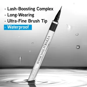Physicians Formula Eye Booster Super Slim Liquid Eyeliner, Waterproof Precision with a Lash-Boosting Complex, Natural Finish, & Sensitive Skin Approved, Cruelty-Free & Vegan -Ultra Black (Pack of 2)