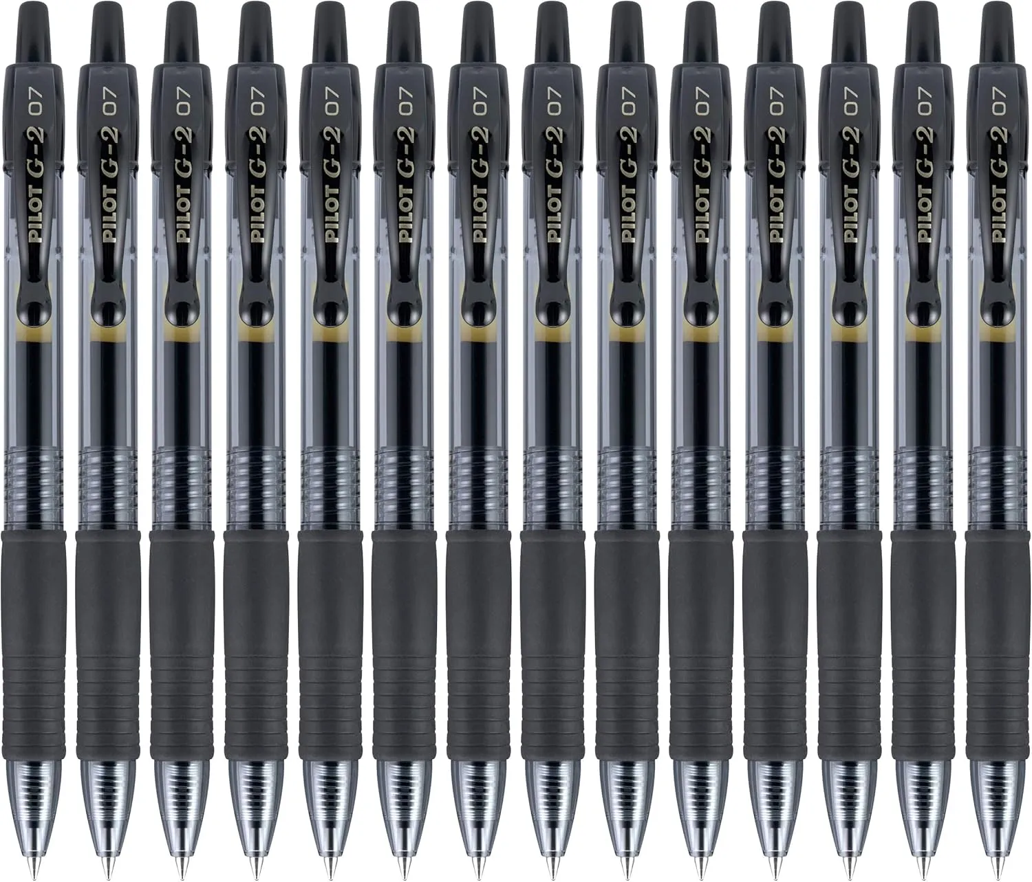 Pilot, G2 Premium Gel Roller Pens, Fine Point 0.7 mm, Black, Pack of 14