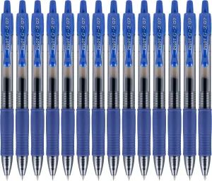 Pilot, G2 Premium Gel Roller Pens, Fine Point 0.7 mm, Blue, Pack of 14