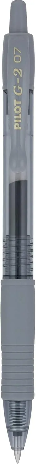 Pilot, G2 Premium Gel Roller Pens, Fine Point 0.7 mm, Gray, Pack of 12