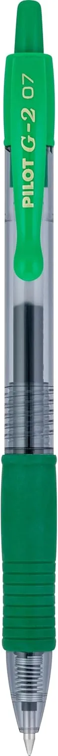Pilot, G2 Premium Gel Roller Pens, Fine Point 0.7 mm, Green, Pack of 12
