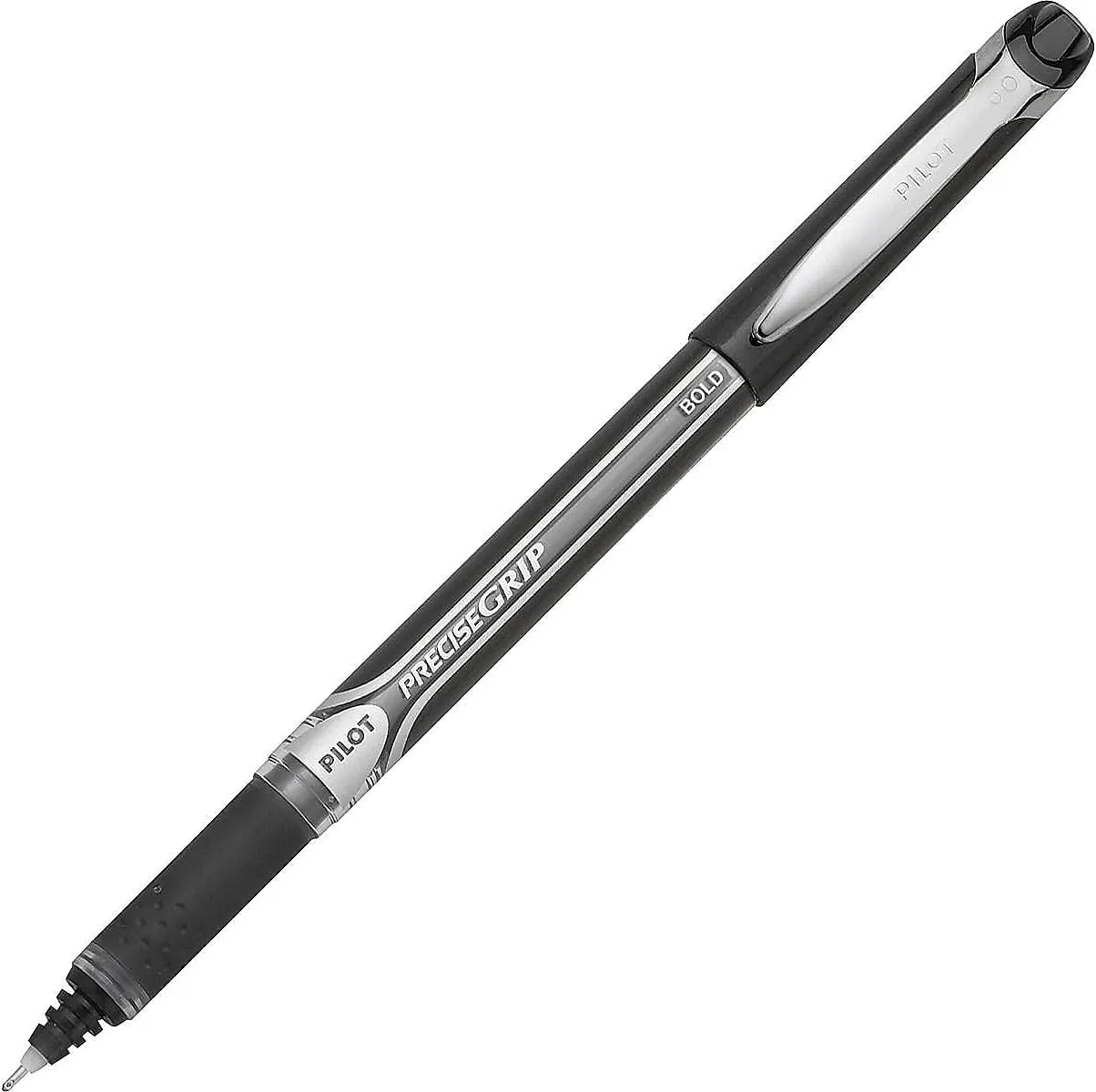 PILOT, Precise Grip Liquid Ink Rolling Ball Stick Pens, Bold Point 1 mm, Black, Pack of 12