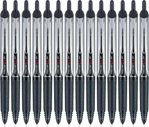 Pilot, Precise V5 RT Refillable & Retractable Rolling Ball Pens, Extra Fine Point 0.5 mm, Black, Pack of 14
