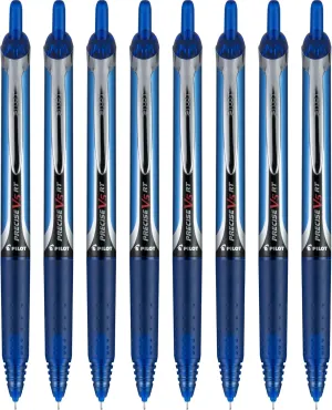Pilot, Precise V5 RT Refillable & Retractable Rolling Ball Pens, Extra Fine Point 0.5 mm, Blue, Pack of 8