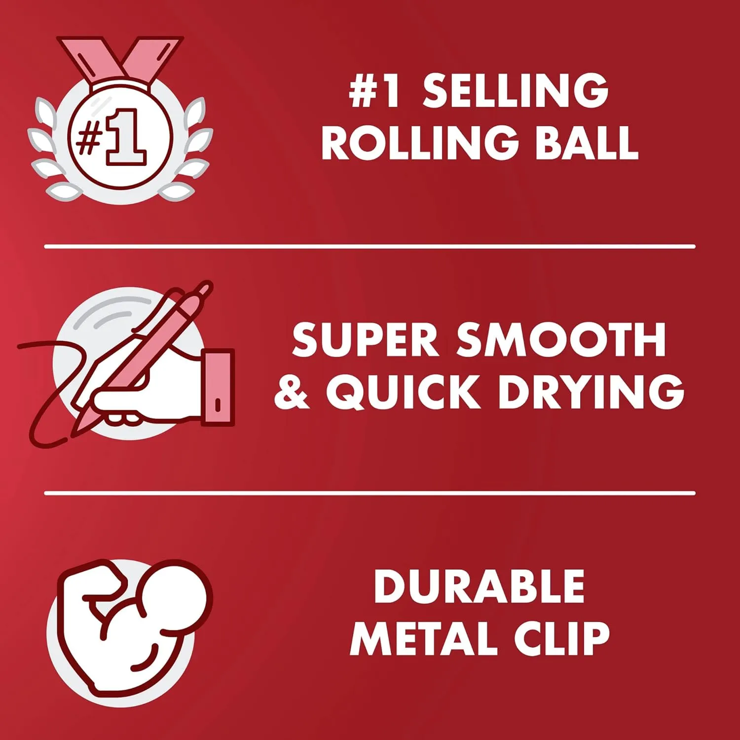 Pilot, Precise V5 RT Refillable & Retractable Rolling Ball Pens, Extra Fine Point 0.5 mm, Red, Pack of 8