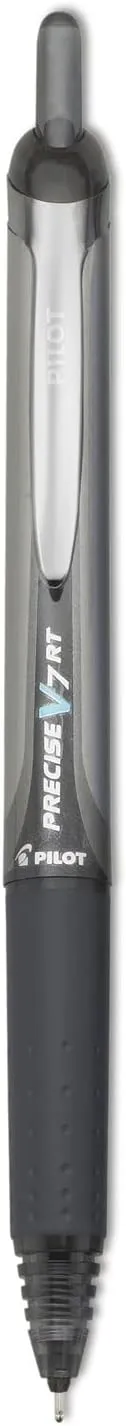 Pilot Precise V7 RT Refillable & Retractable Liquid Ink Rolling Ball Pens, Fine Point (0.7 mm), Black, 12-Pack