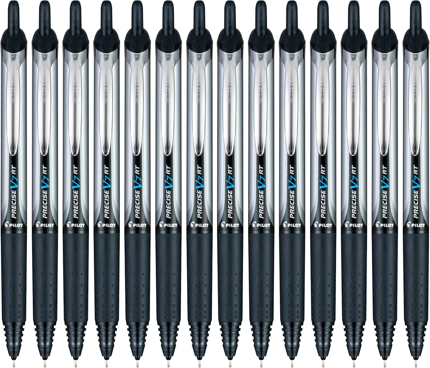 Pilot Precise V7 RT Refillable & Retractable Liquid Ink Rolling Ball Pens, Fine Point (0.7 mm), Black, 14-Pack