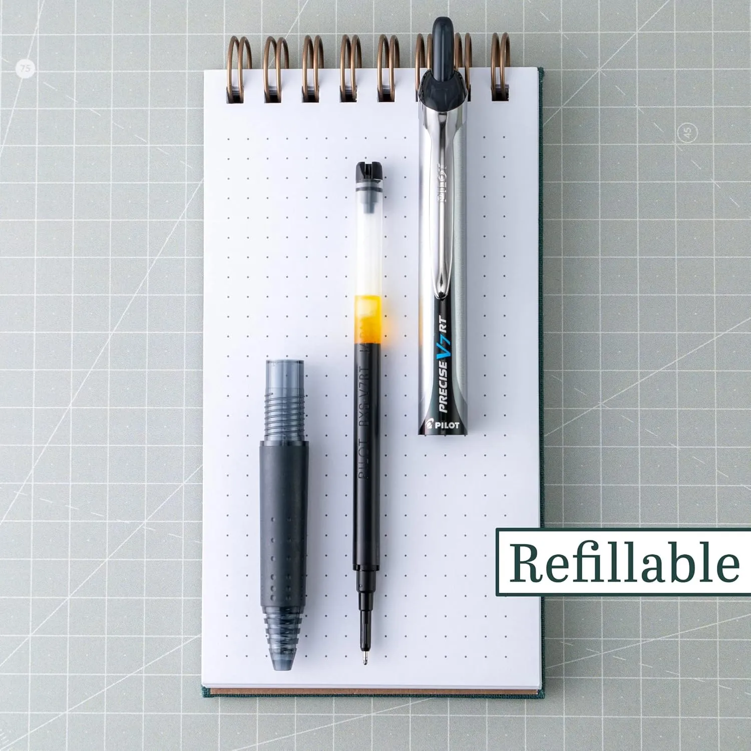 Pilot Precise V7 RT Refillable & Retractable Liquid Ink Rolling Ball Pens, Fine Point (0.7 mm), Black, 14-Pack