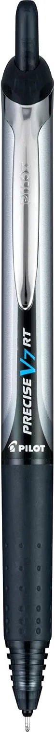 Pilot Precise V7 RT Refillable & Retractable Liquid Ink Rolling Ball Pens, Fine Point (0.7 MM), Black, 6-Pack