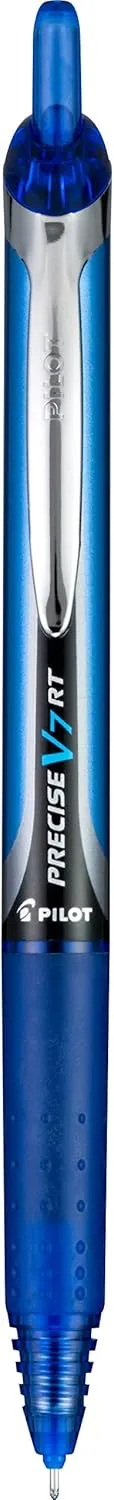 Pilot Precise V7 RT Refillable & Retractable Liquid Ink Rolling Ball Pens, Fine Point (0.7 mm), Blue, 6-Pack