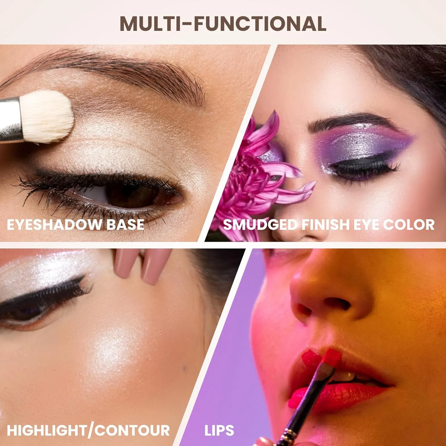 Poise Makeup HD Crème Fantasy | Brilliant Cream Color Formula Used as Eyeshadow Base, Smudge Finish Eye Color, Brow Definer, Highlight, Contour, and Lip Color, TAFFY