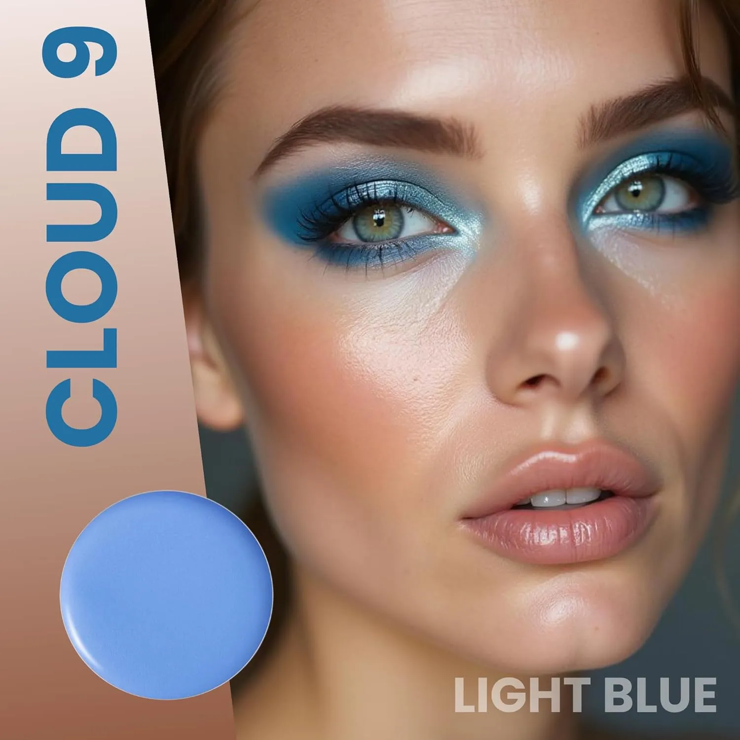 Poise Makeup HD Crème Fantasy Eyeshadow REFILL | Brilliant Cream Color Formula Used as Eyeshadow Base, Smudge Finish Eye Color, Brow Definer, Highlight, Contour, and Lip Color, CLOUD 9
