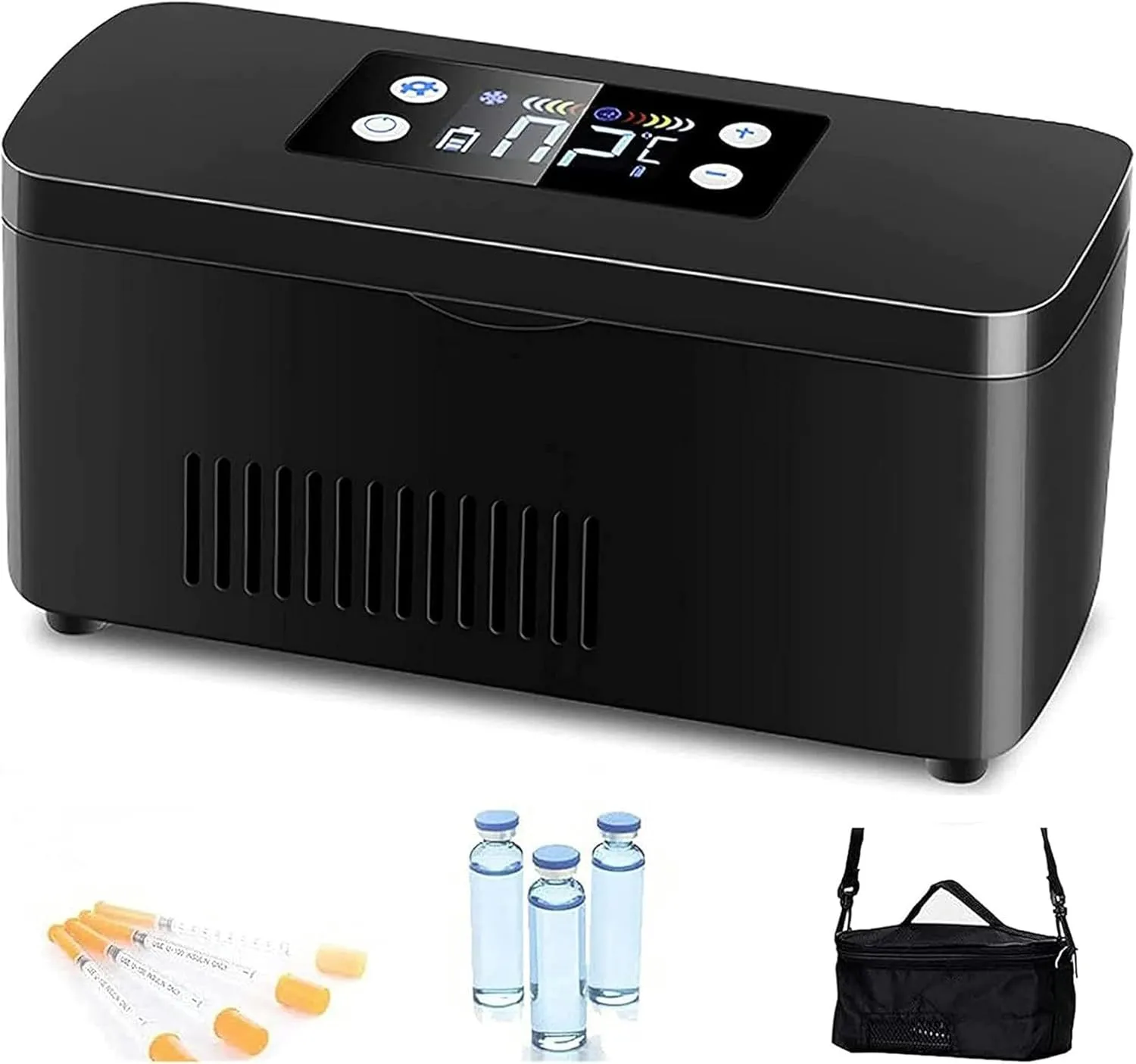 Portable Fridge,Insulin Cooler Travel Case,USB Drug Reefer Car Refrigerator,10200mAH Batteries,with Shoulder Bag,for Insulin and Other Medication