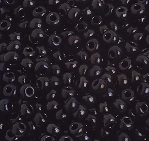 PRECIOSA 6650 Pieces 4mm 6/0 Czech Glass Black Opaque Seed Beads for Jewelry Making, Crafts, and Sewing