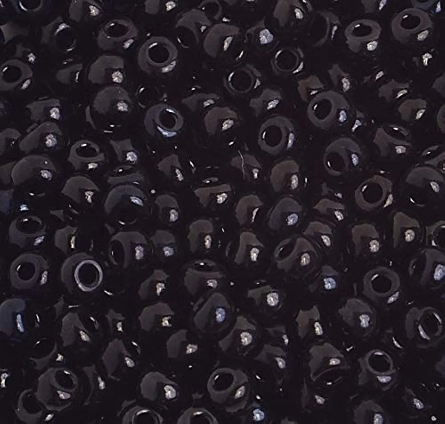 PRECIOSA 6650 Pieces 4mm 6/0 Czech Glass Black Opaque Seed Beads for Jewelry Making, Crafts, and Sewing