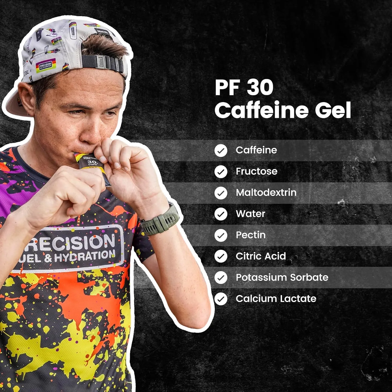 Precision Fuel 30 Caffeine Energy Gel - Mild Flavour Running Gels for Endurance Athletes, 30g Carbohydrate, Easy-to-Digest, Perfect for Running & Long-Duration Sports (Pack of 15)