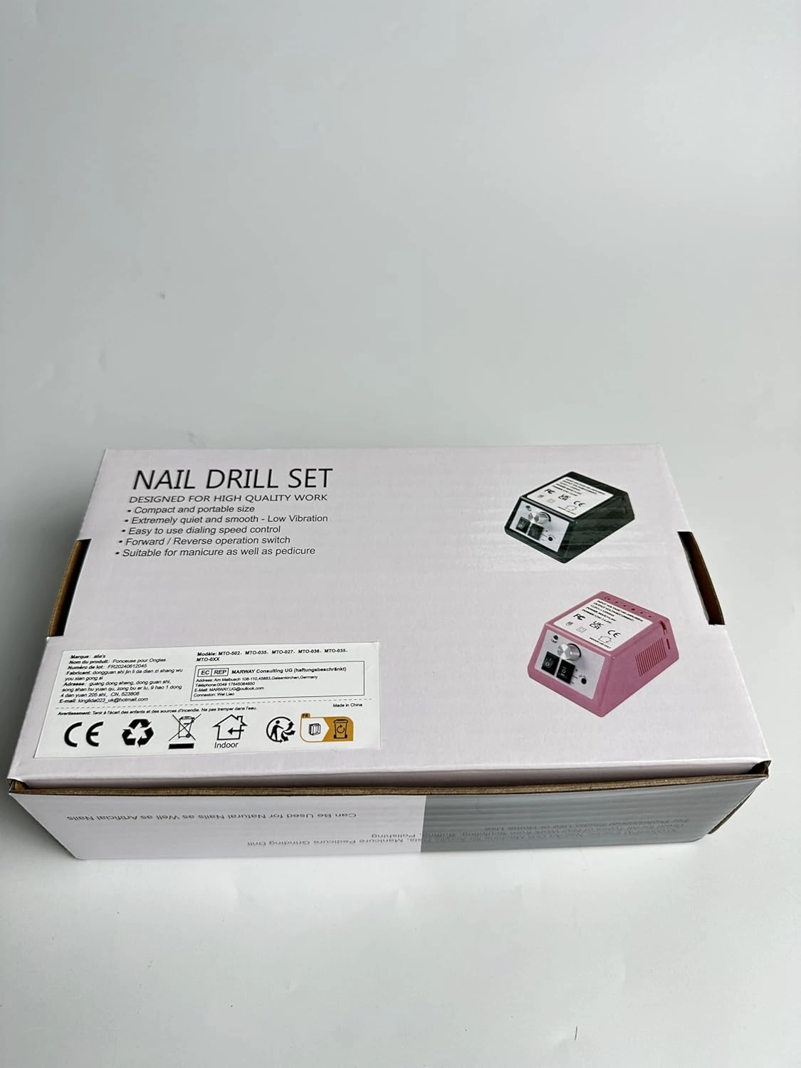 Professional Nail Drill Machine 30000 RPM Efile Electric Nail Filer Kit for Finger Toe Nails, Acrylic Gel Nails, Manicure Pedicure Drill with 6Pcs Nail Bits, 106Pcs Sanding Bands - Pink