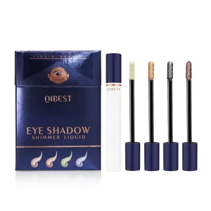 QiBest Smoke Tube Eyeshadow Set Diamond Pearl Liquid Lasting Matte Glitter Bright Highlight Liquid Mixable Dark Beauty Makeup Advanced Hypoallergenic (B)