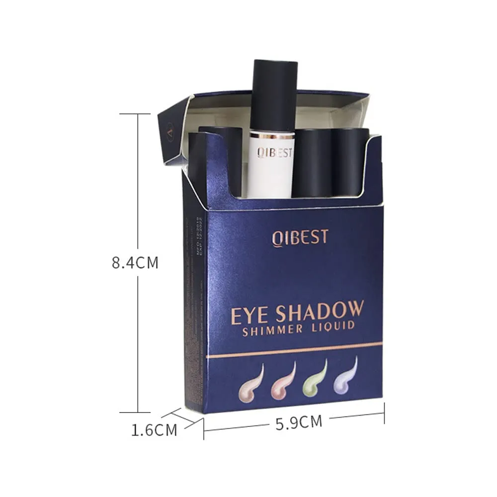 QiBest Smoke Tube Eyeshadow Set Diamond Pearl Liquid Lasting Matte Glitter Bright Highlight Liquid Mixable Dark Beauty Makeup Advanced Hypoallergenic (B)
