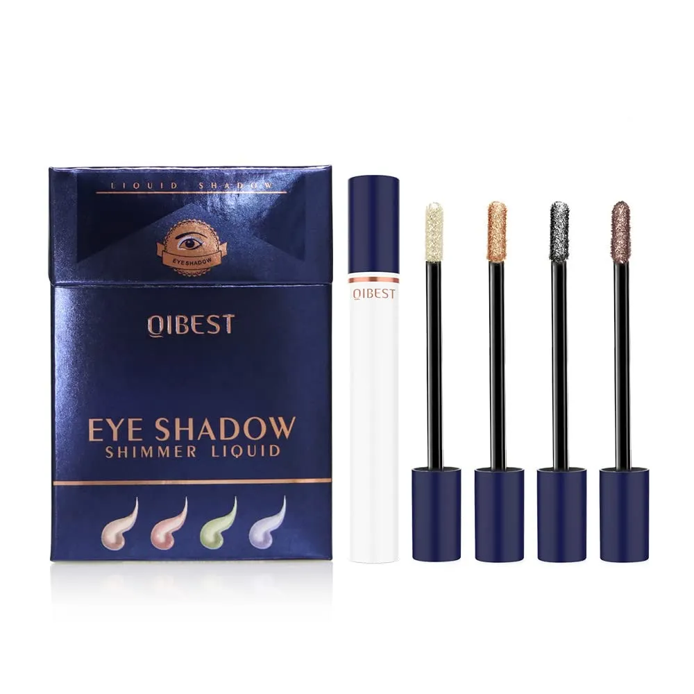 QiBest Smoke Tube Eyeshadow Set Diamond Pearl Liquid Lasting Matte Glitter Bright Highlight Liquid Mixable Dark Beauty Makeup Advanced Hypoallergenic (B)