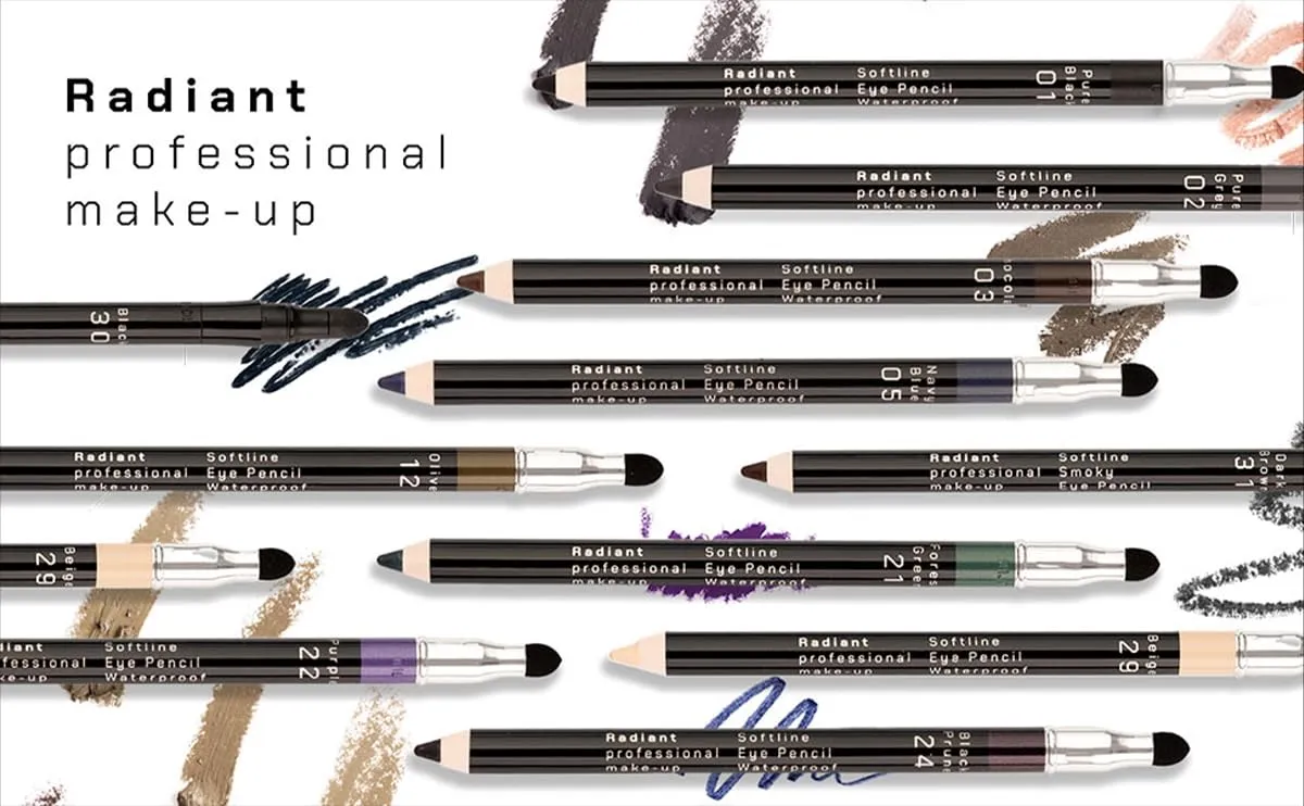 Radiant Professional Waterproof Eyeliner Pencil - Eyeliner Waterproof Smudge Proof for Woman - Long Lasting Under Eye Pencil for Smoky Eye - Soft Waterline Eye liner Smudger Tool, Green (21)