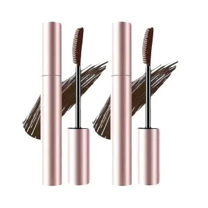 Relaxrich Mascara, Relaxrich Sweatproof Lengthening & Curling Mascara, Comparison Mascaras,Mkry Mascaras, Long-Lasting Smudge-Proof Metal Wand (2pcs Brown)