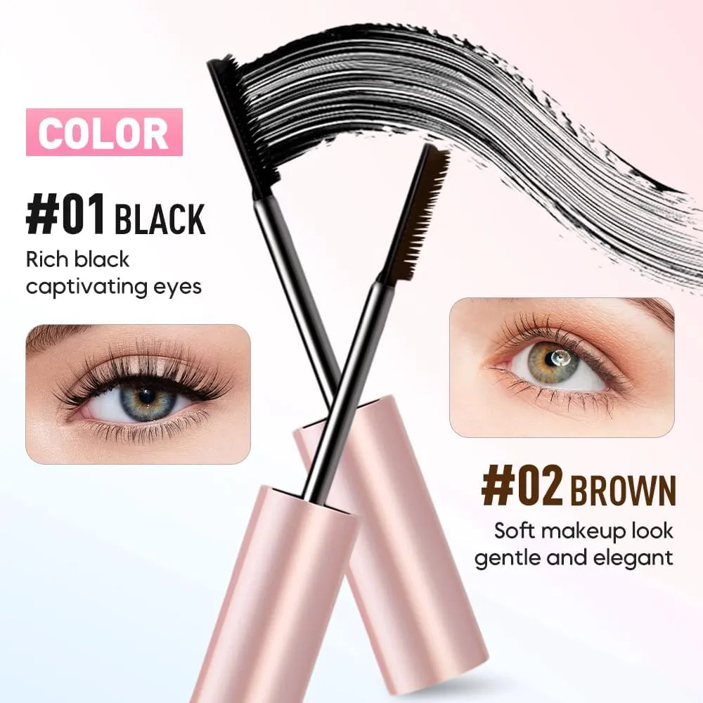 Relaxrich Mascara,Relaxrich Lengthening and Curling Mascara,Mkry Mascaras,2025mascara Black & Brown for Lash Makeup,Materiatl Tubing Mascarablack,Natural,Waterproof,Smudge-Proof (Mix)