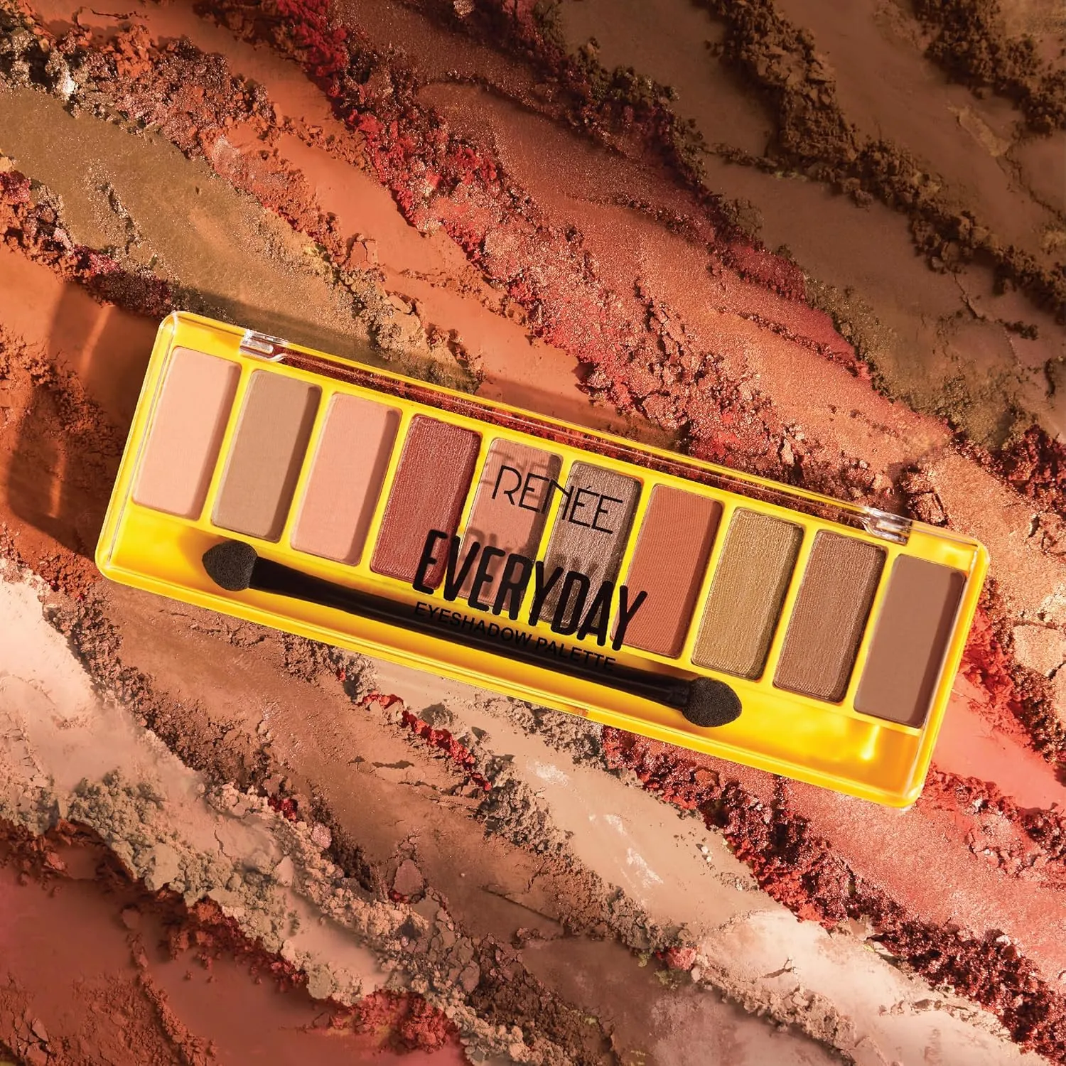 RENEE Everyday Eyeshadow - Nude, Long Lasting & Non-Creasing, Easy-To-Blend, Highly Pigmented with Satiny Texture, Enriched with Vitamin C & Hyaluronic Acid & SPF 30, Skincare Infused Makeup, 10 Gm
