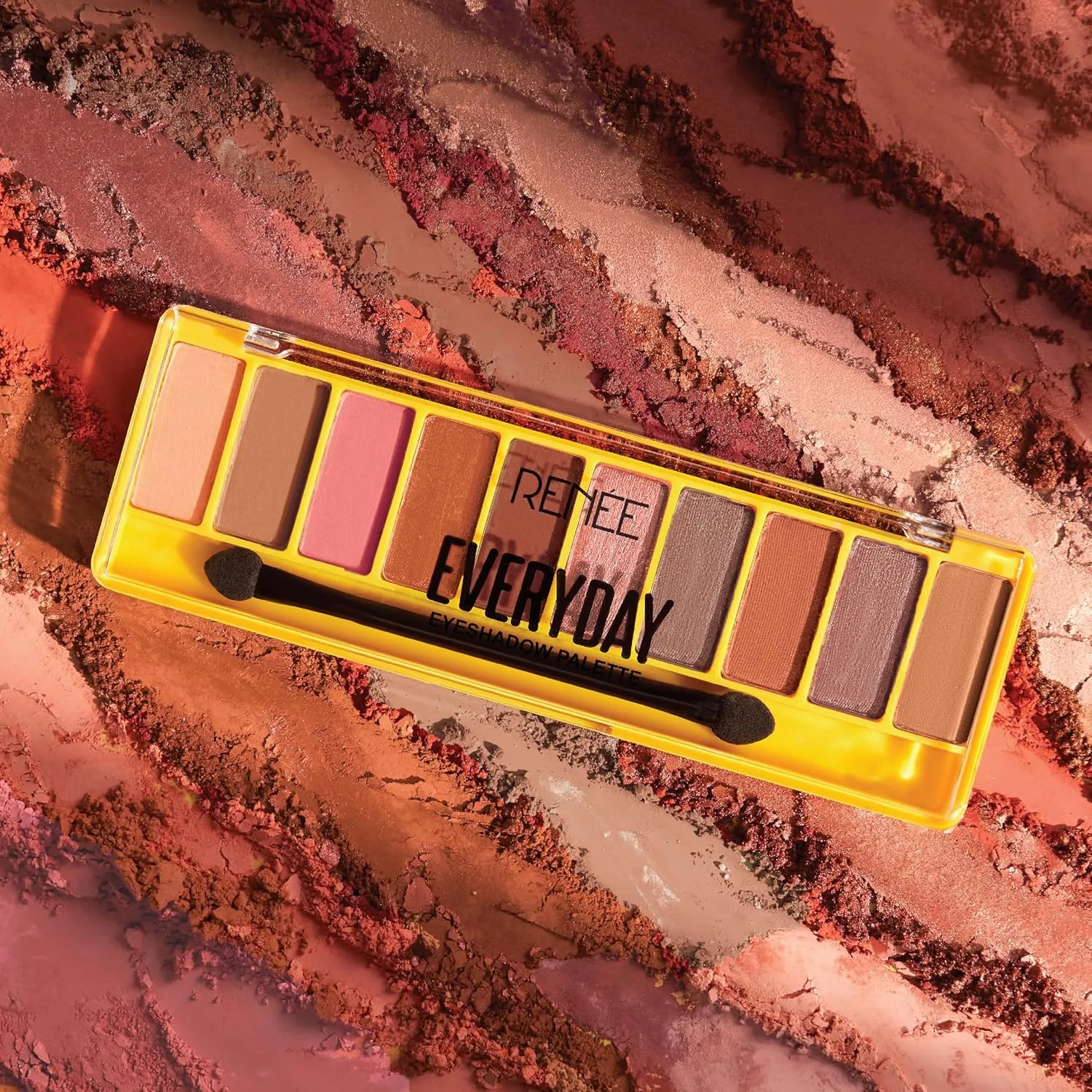 RENEE Everyday Eyeshadow - Rose, Long Lasting & Non-Creasing, Easy-To-Blend, Highly Pigmented with Satiny Texture, Enriched with Vitamin C & Hyaluronic Acid & SPF 30, Skincare Infused Makeup, 10 Gm