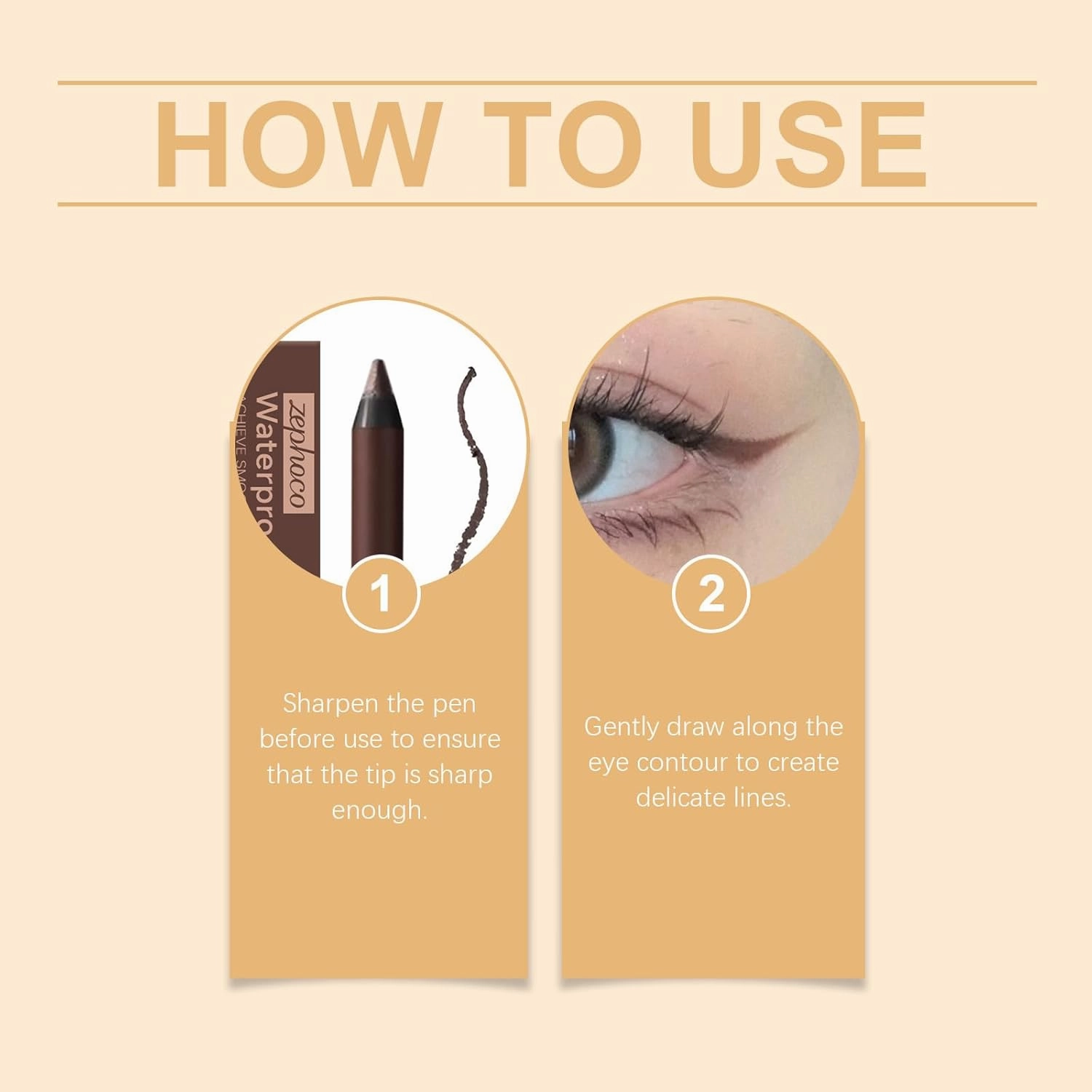 Resultantw 24HR Waterproof Eyeliner, revlrostr 24 HR Waterproof Eyeliner Duo Sharpenable Eye Pencil, No Smudging, Fading, Smooth and Easy to Color (Plum Chlocolate)
